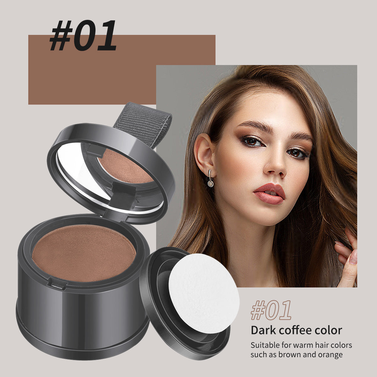 Hairline powder contouring shadow filling forehead hair replacement artifact waterproof and sweat-proof