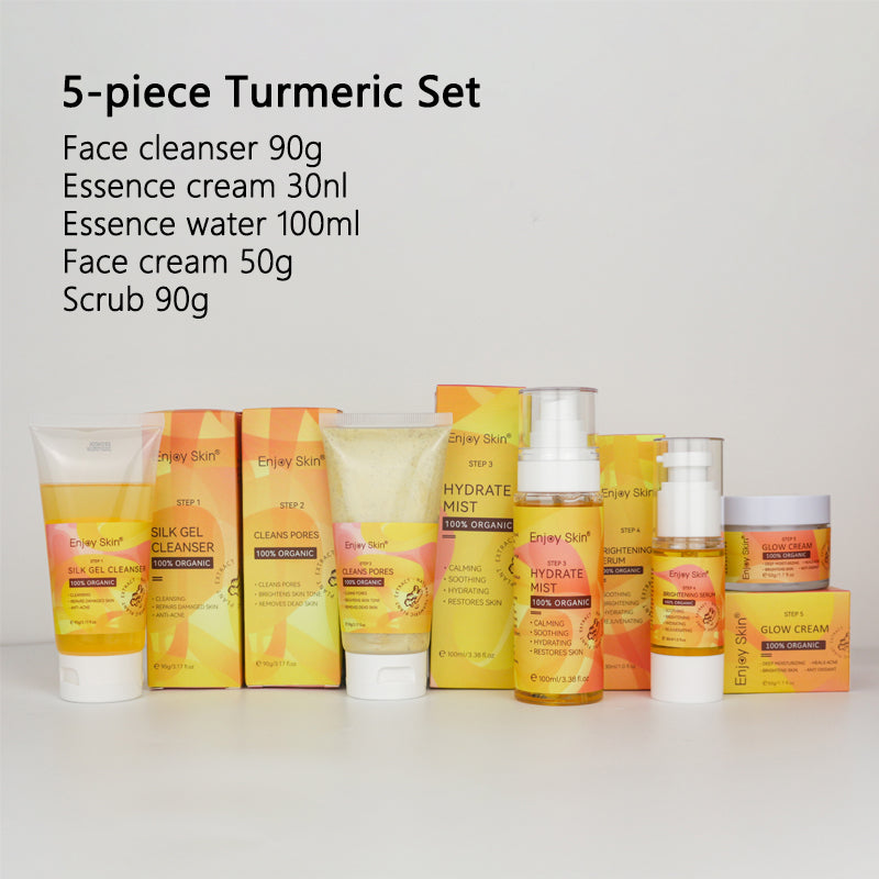 🌿 Glow Naturally – 5-Piece Turmeric Skincare Set ✨