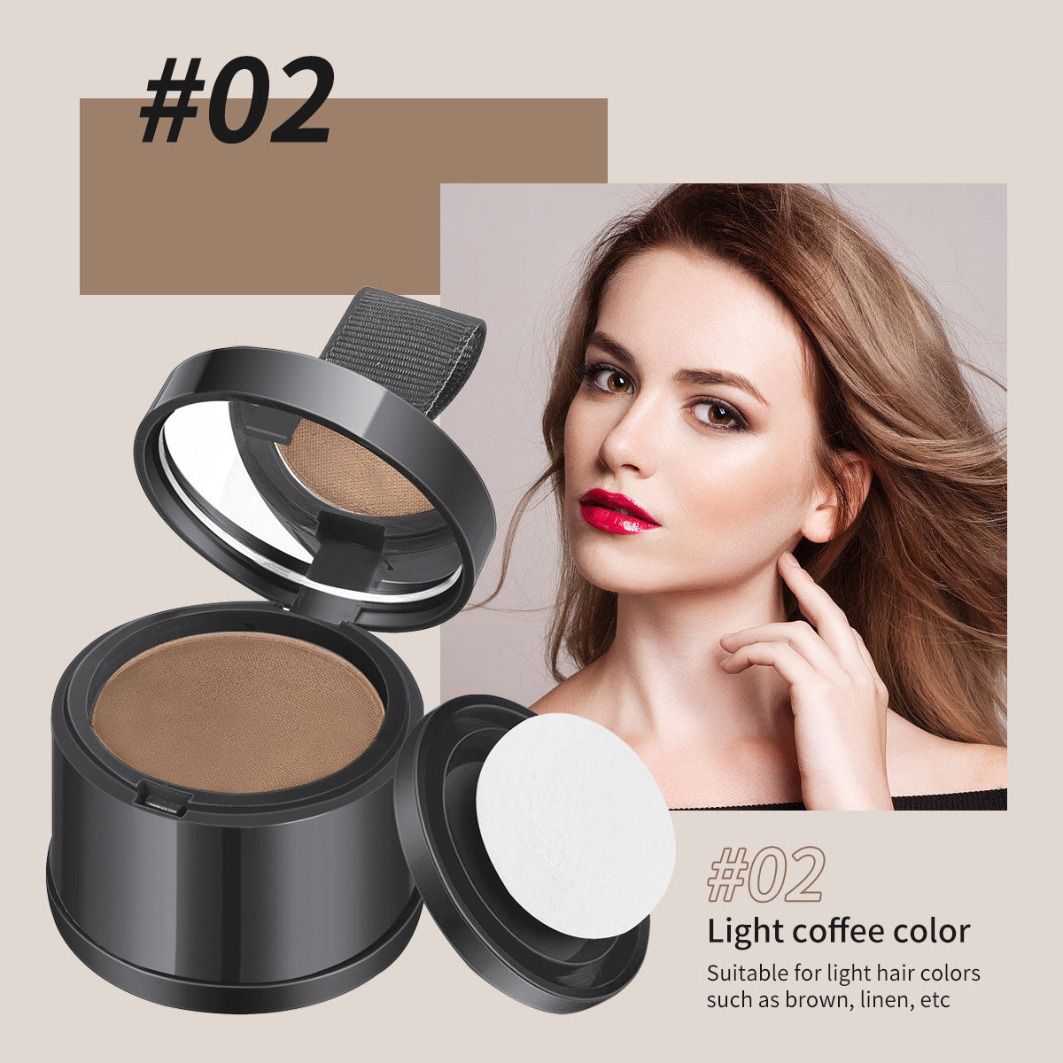 Hairline powder contouring shadow filling forehead hair replacement artifact waterproof and sweat-proof