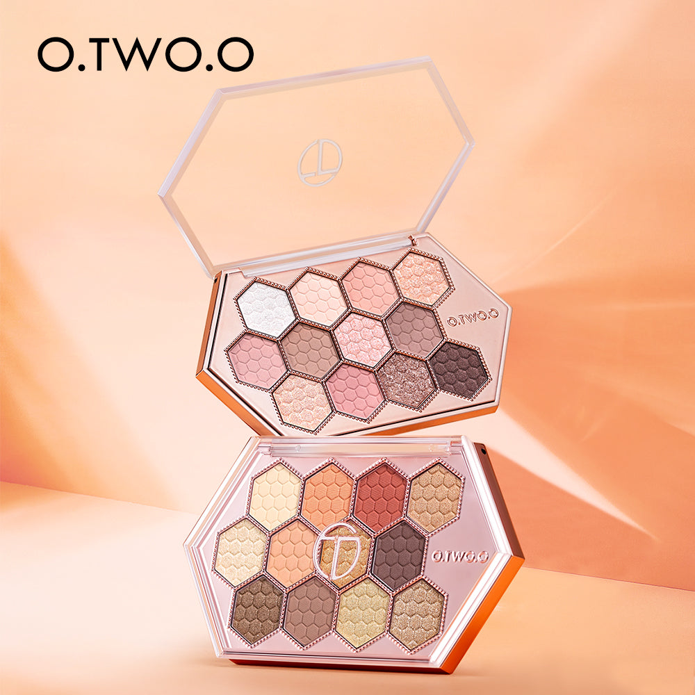 Honeycomb Hexagonal Star Diamond Eyeshadow Palette Taro Powder Honey Earth Eyeshadow Natural Highlight 12 Colors